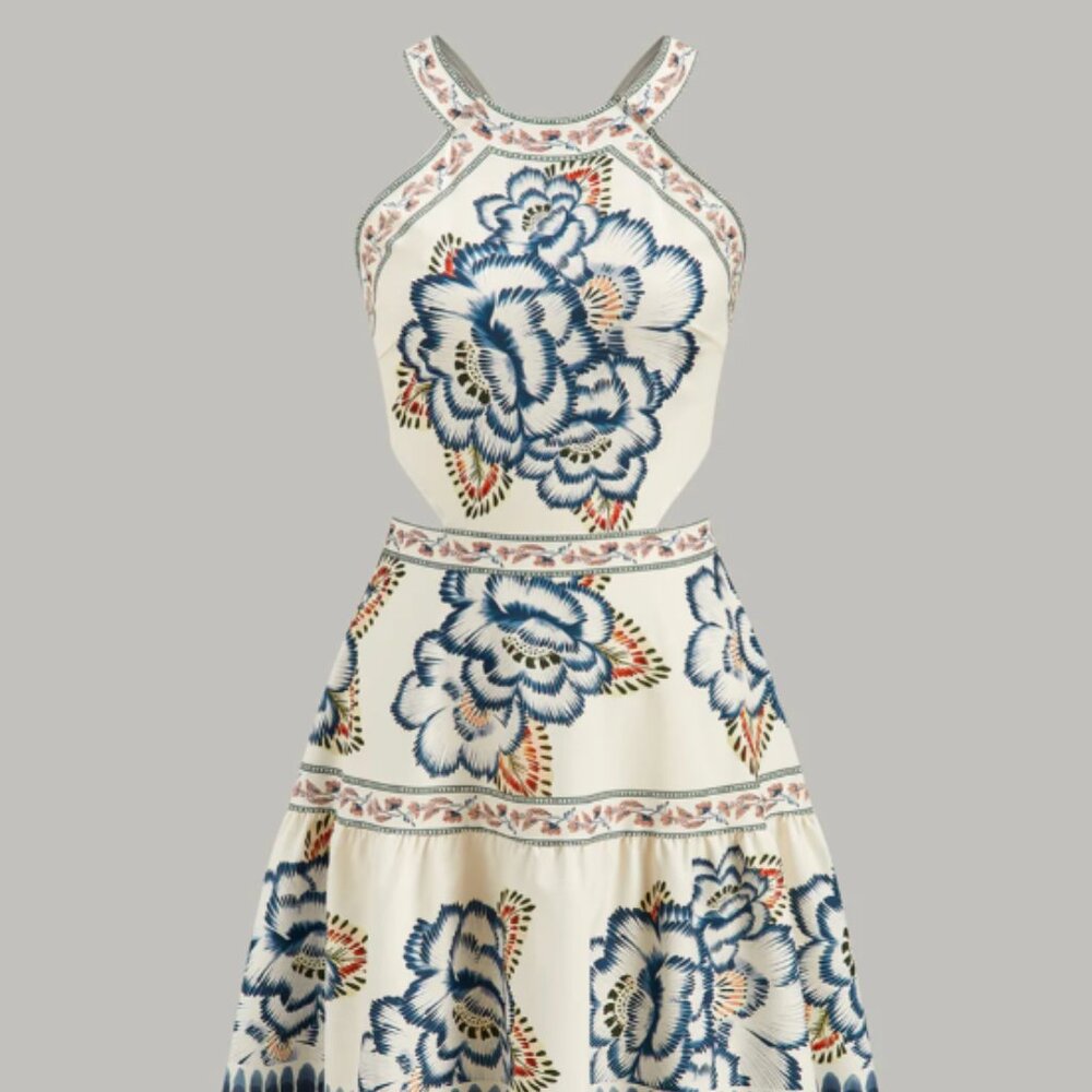 Floral Backless Mini Dress